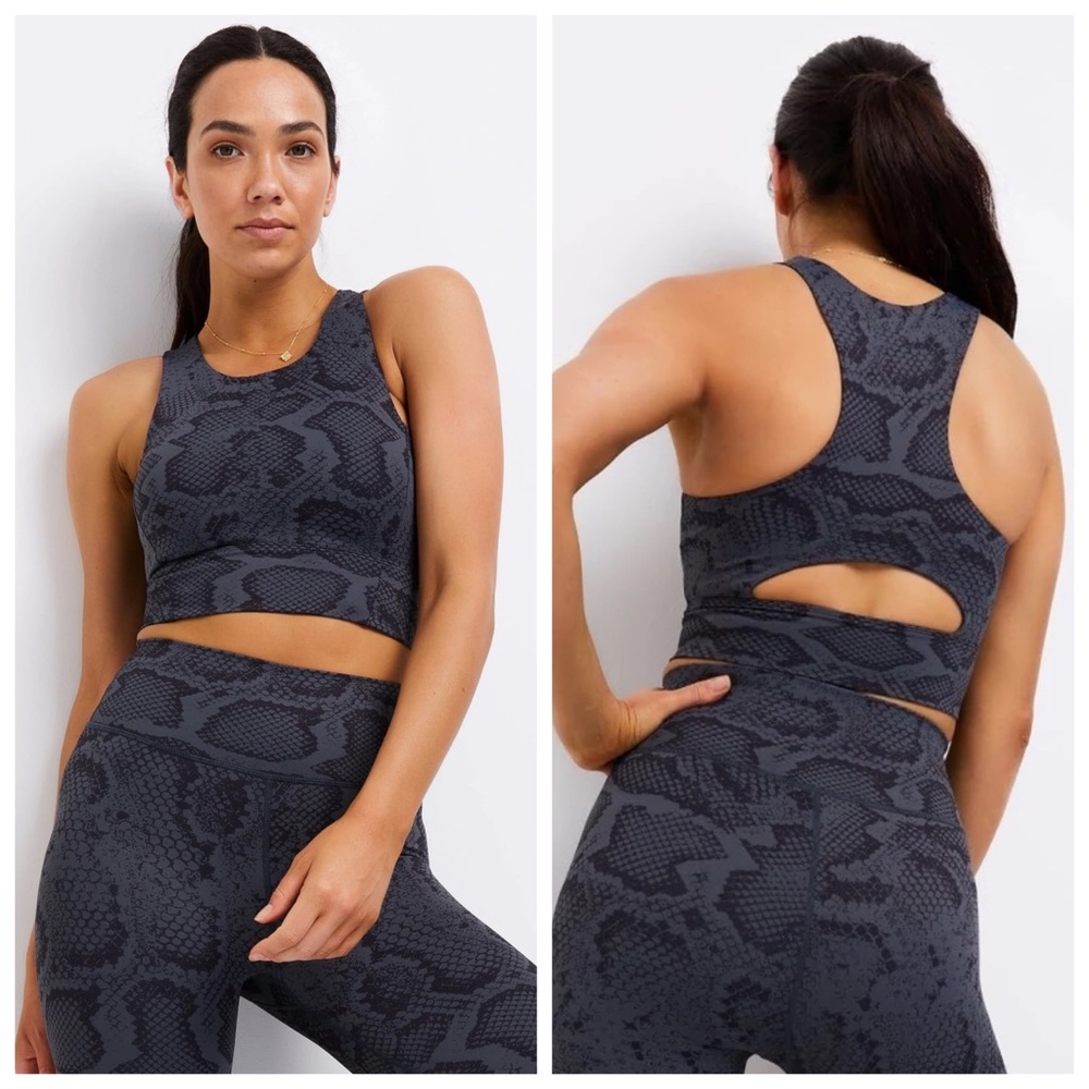 All Fenix Indie Python Snakeskin Printed Long Sports Bra Size Medium NWT